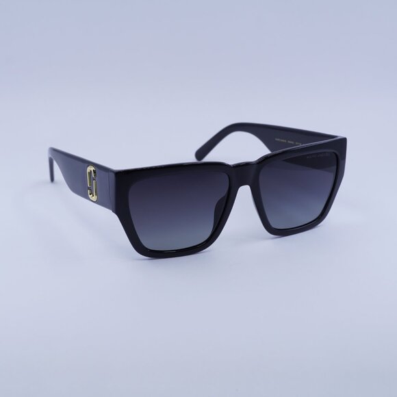 Marc Jacobs MARC 646/S 008A WJ Sunglasses Black Square Frame, Grey Lenses - Picture 4 of 10